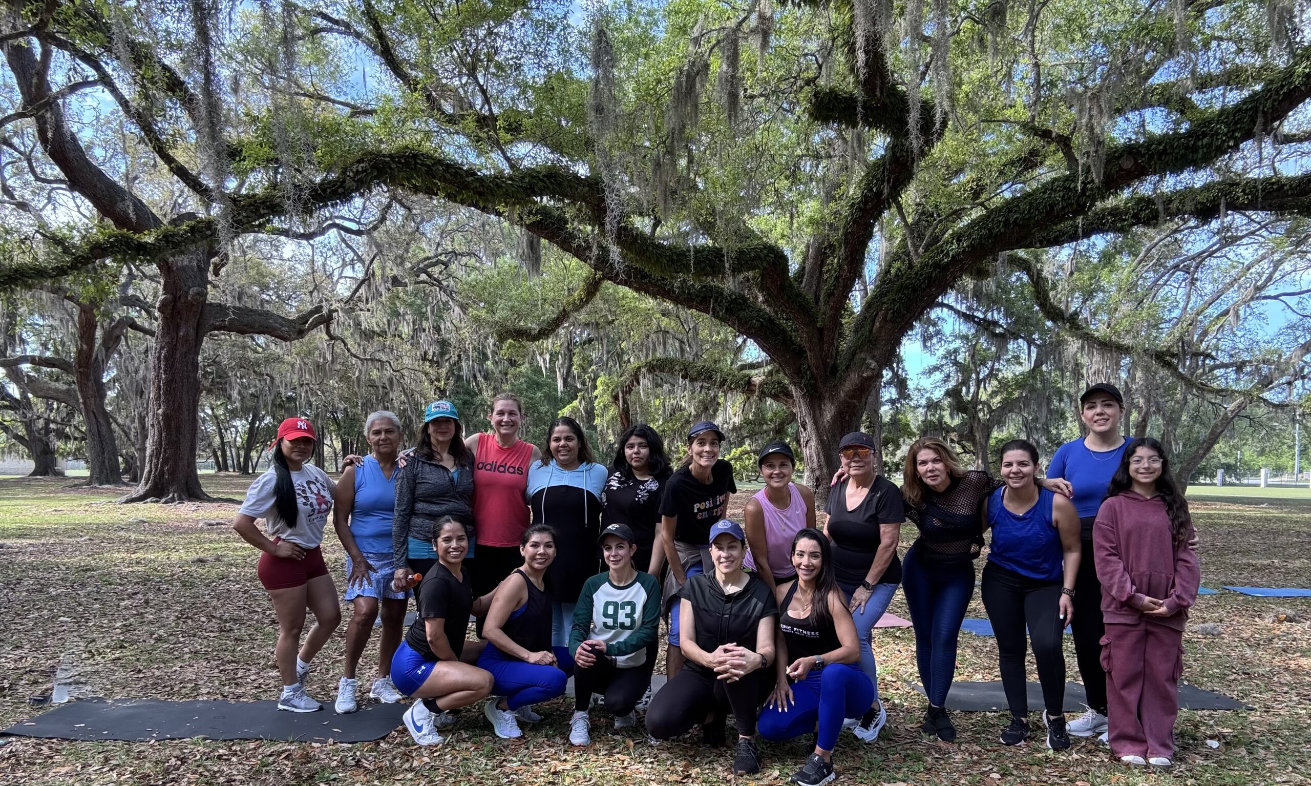 Epic Fitness team leading group workout